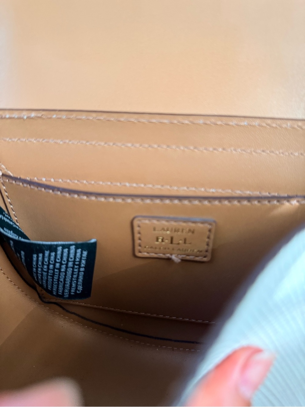 Ralph Lauren White Saddle Crossbody with Tan Strap - Picture 7 of 15
